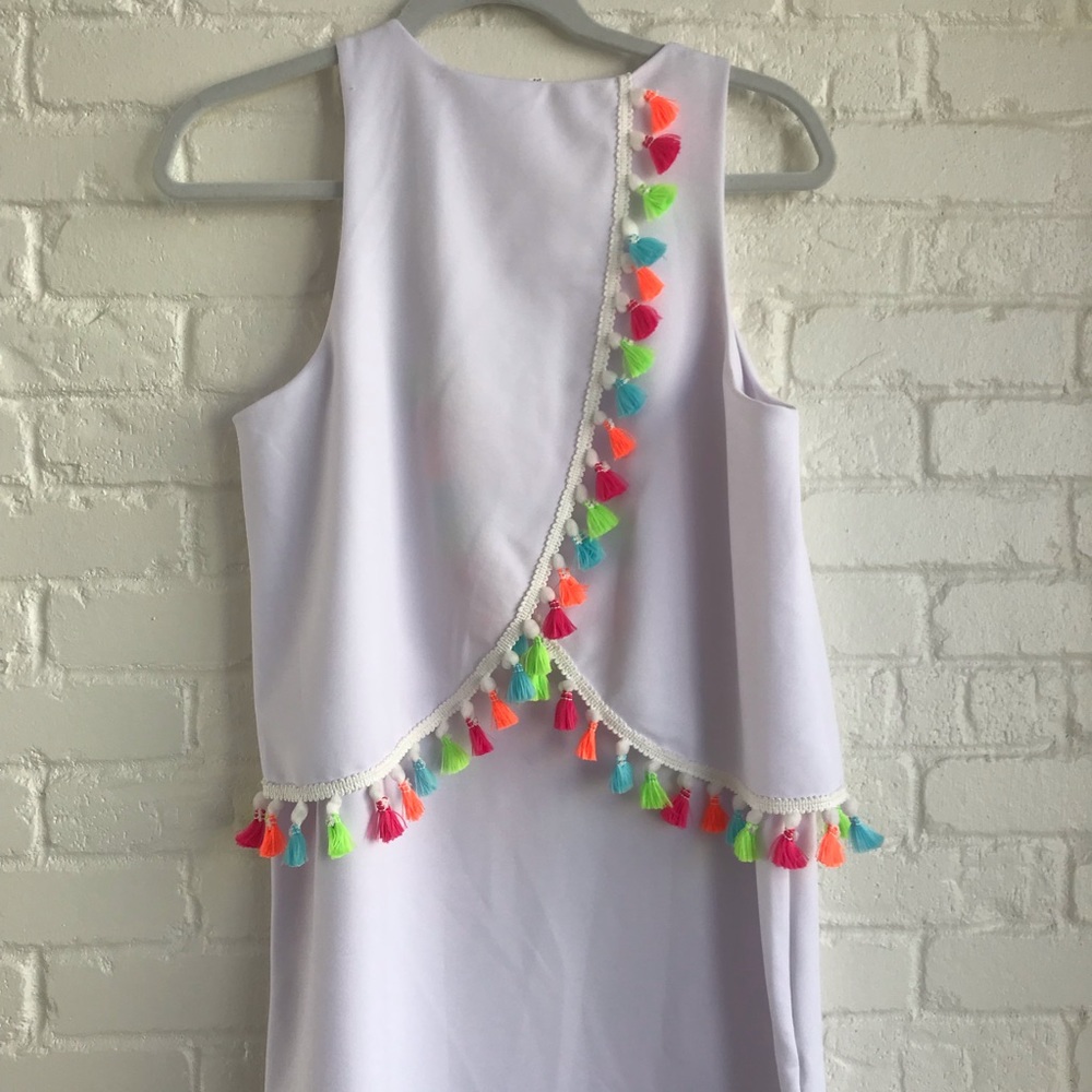 White dress with neon colors summer medium - Picture 8 of 8